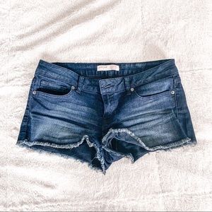 Dark Wash Distressed Demin Jean Shorts